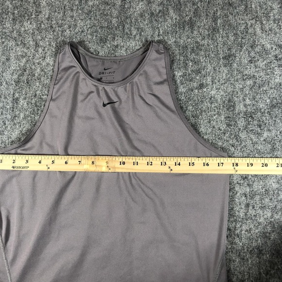 Nike Dri-FIT Tank Top Women's Large Gray‎ Racerback Running Athletic AO9966-056 - Picture 9 of 16